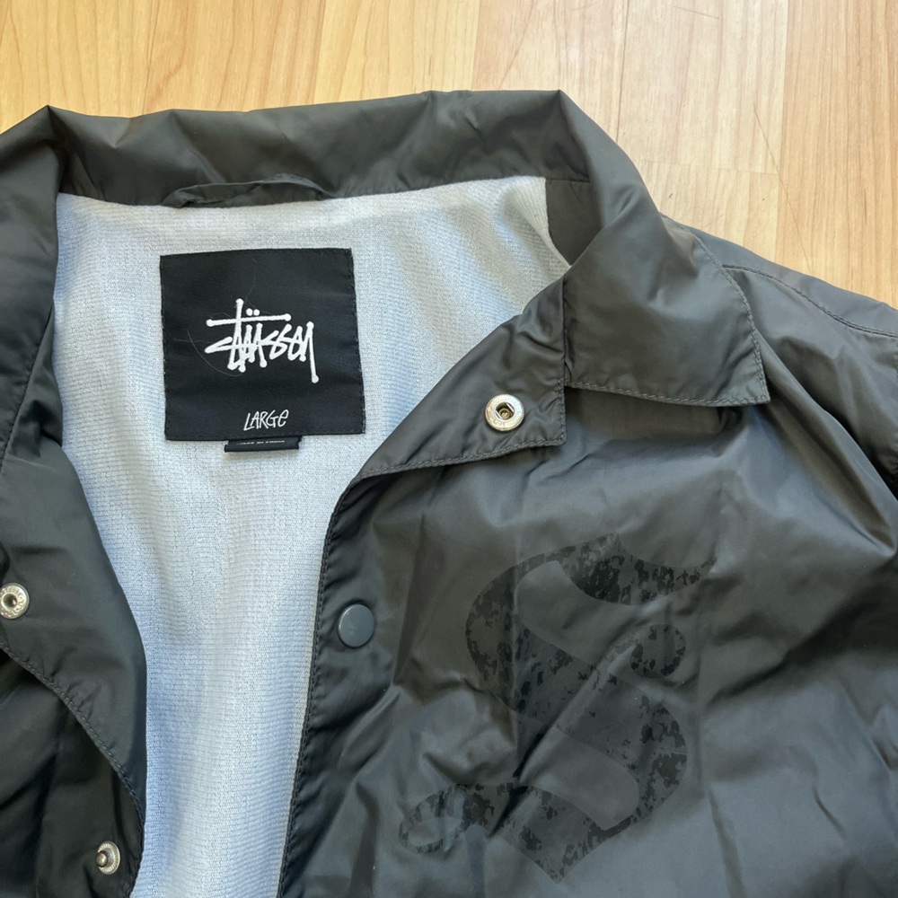 Stussy Black Coaches Jacket sz L - Picture 2 of 3
